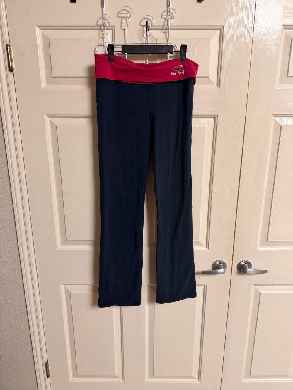 VTG RARE Y2K Hollister Embroidered Fold over Boot Cut Yoga pants